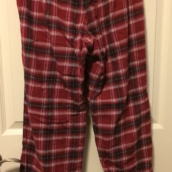Women’s Pyjama Pants Red/Black/White Plaid Medium With Pockets 100% Cotton - Picture 2 of 4